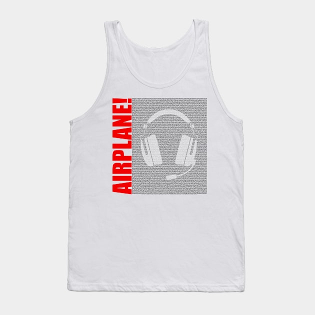 Airplane Film Script Silhouette Tank Top by Rebus28